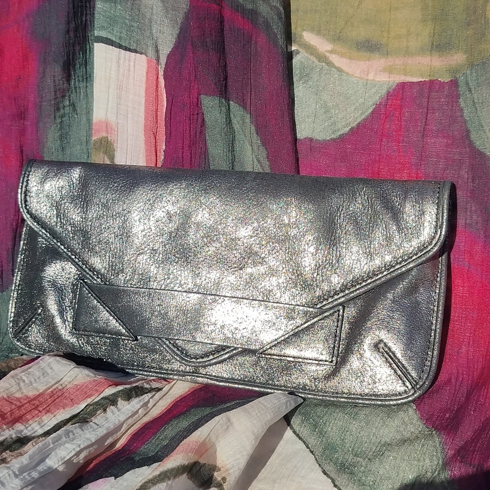 Botkier Platinum Leather Clutch - Picture 2 of 9